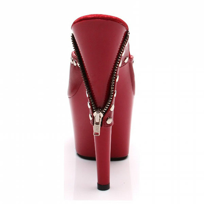 Sexy tacones delgados remaches zapatillas frías 17 cm zapatos de tacones altos para mujeres 2024 nueva primavera y verano versátil boca de pez