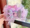 Nail sequins with bow, children's fresh hairgrip with tassels, hair accessory, Korean style, wholesale