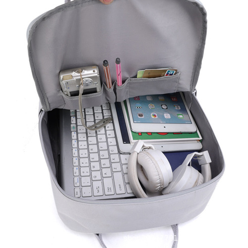  New Student Couple Style Light Luxury Series Double Shoulder Backpack Large Capacity Versatile Laptop Handbag Storage Bag