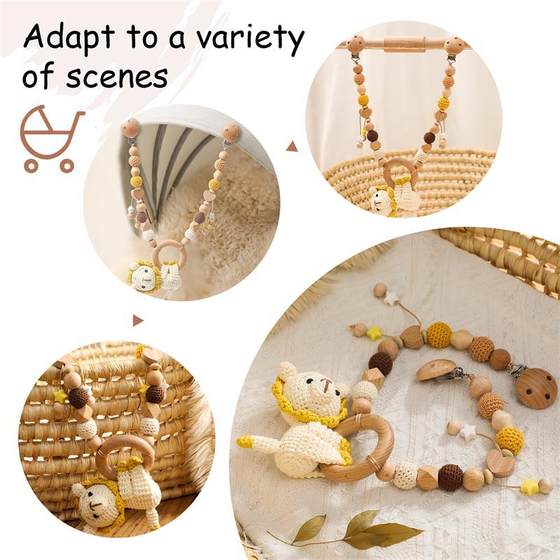 Baby Bed Hanging Bunny Music Car Pendant Doll Cart Chain Nipple Clip Newborn Baby Soothing Bite Toy