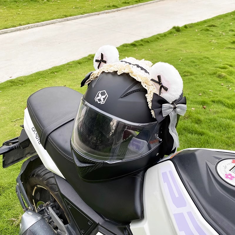 Plush Versatile Bear Headband Helmet Decoration Motorcycle Electric Vehicle Helmet