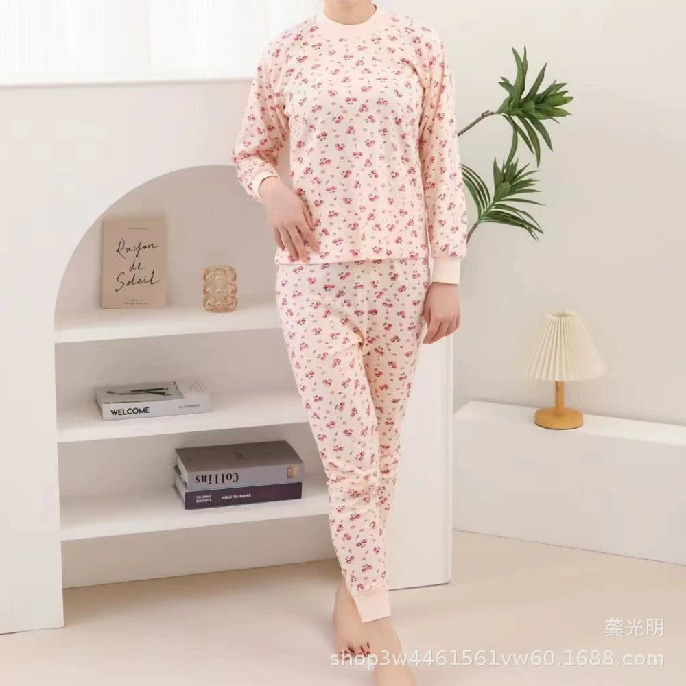 Старинная мужская хлопковая осенняя одежда, длинные брюки, женское хлопковое термобелье, костюм, тонкий осенне-зимний старомодный хлопковый свитер для среднего и пожилого возраста