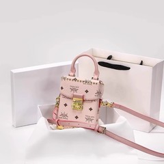 ZR小衆デザイン桜花粉プリント携帯電話バッグ女性2025新高級ショルダーバッグ通勤ケースバッグ