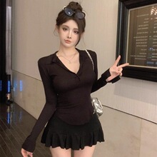 2025新款御姐风黑色连衣裙子女早秋季修身气质包臀裙辣妹短裙套装