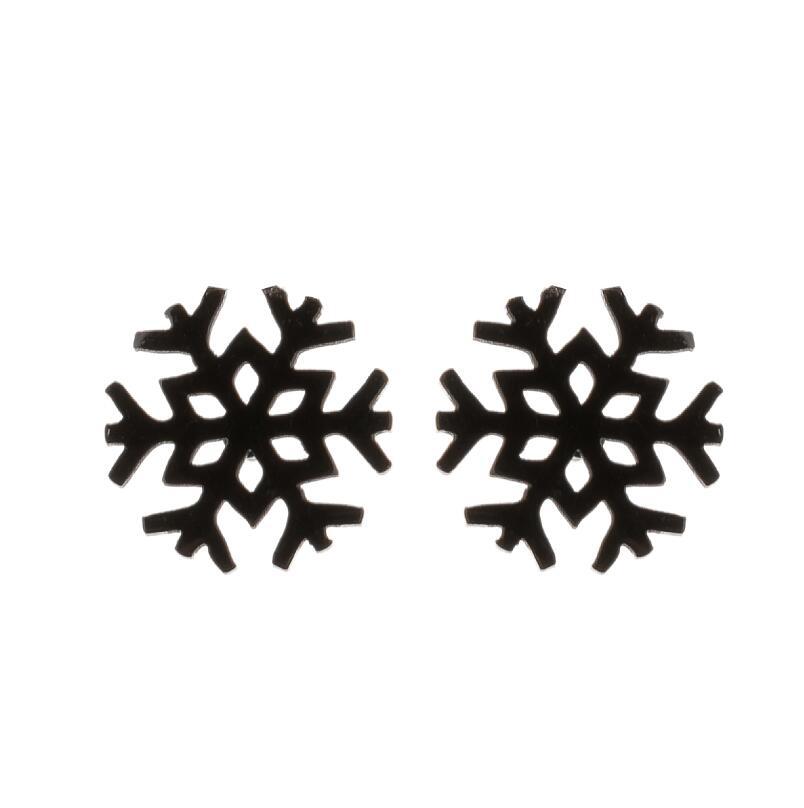 Ear Studs Classification 1 Pair Quantity PVD Coated 18K Gold Real Gold Plated Snowflake 304 Stainless Steel Fashion Waterproof Non Tarnish Ear Studs