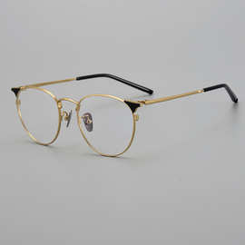 9999同款S-960T小红书眼镜框纯钛女生复古男 防蓝光平光眼镜批发