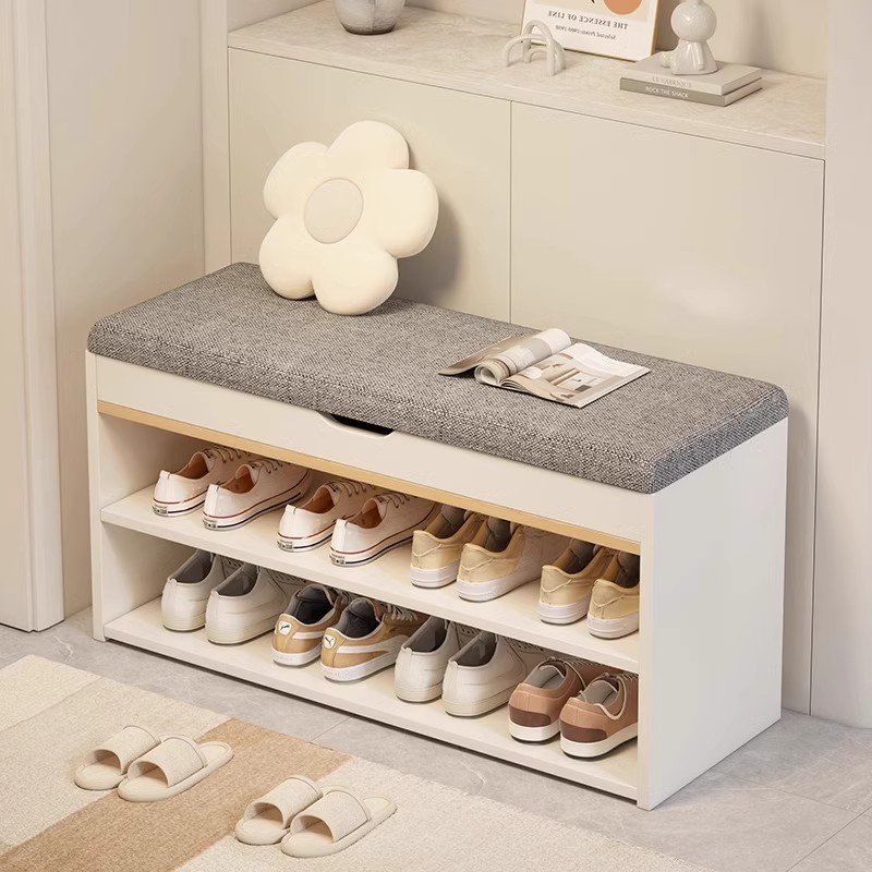 Taburete de cambio de zapatos puerta doméstica moderna simple se puede sentar y almacenar en un taburete de zapatos pequeño tipo de casa estrecha espesa ahorrar espacio
