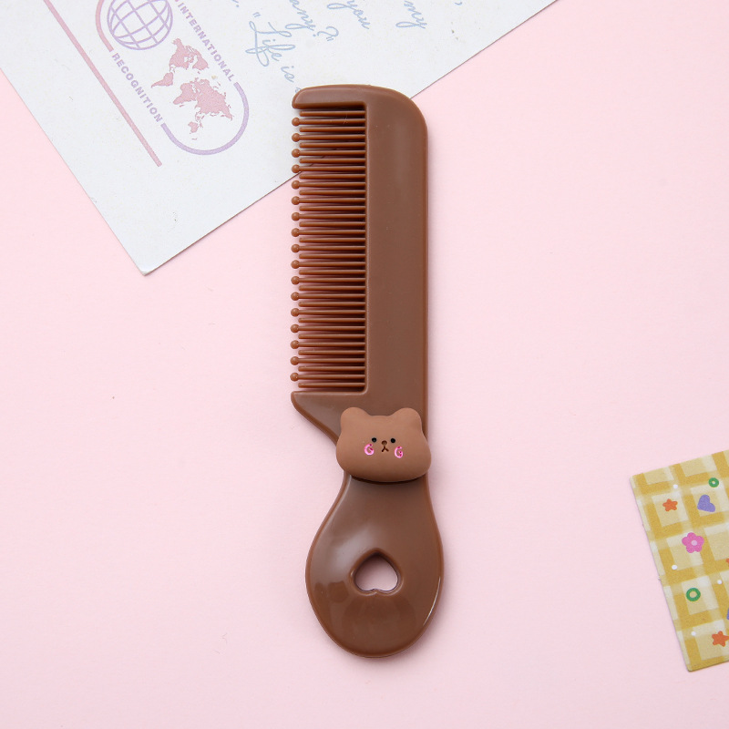 Nuevos niños pequeño peine de dibujos animados mini portátil Bangs pelo roto cabeza redonda peine de dientes peine de pelo de niña