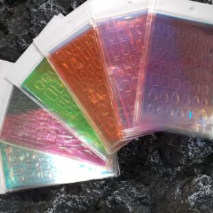 Nail Art Aurora Ice Cube Raindrop Cellophane Large Transparent Aurora Mermaid Phantom Sticker Transparent Glue-Free