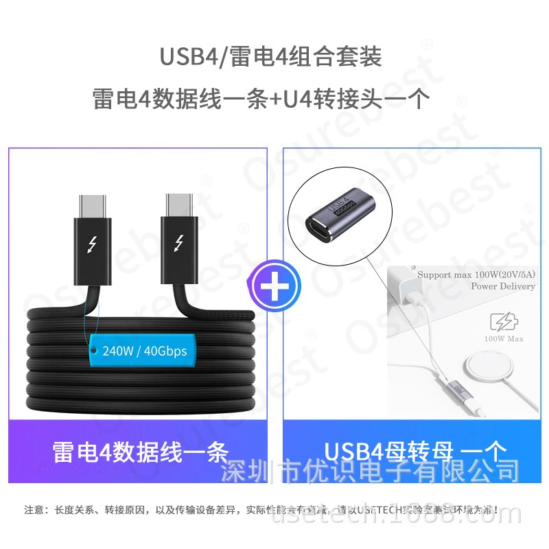 USB4 кабель данных передняя линейка ремень шарнир локоточка кабель данных 40GB аудио и видео полная функция 8K HD 240W