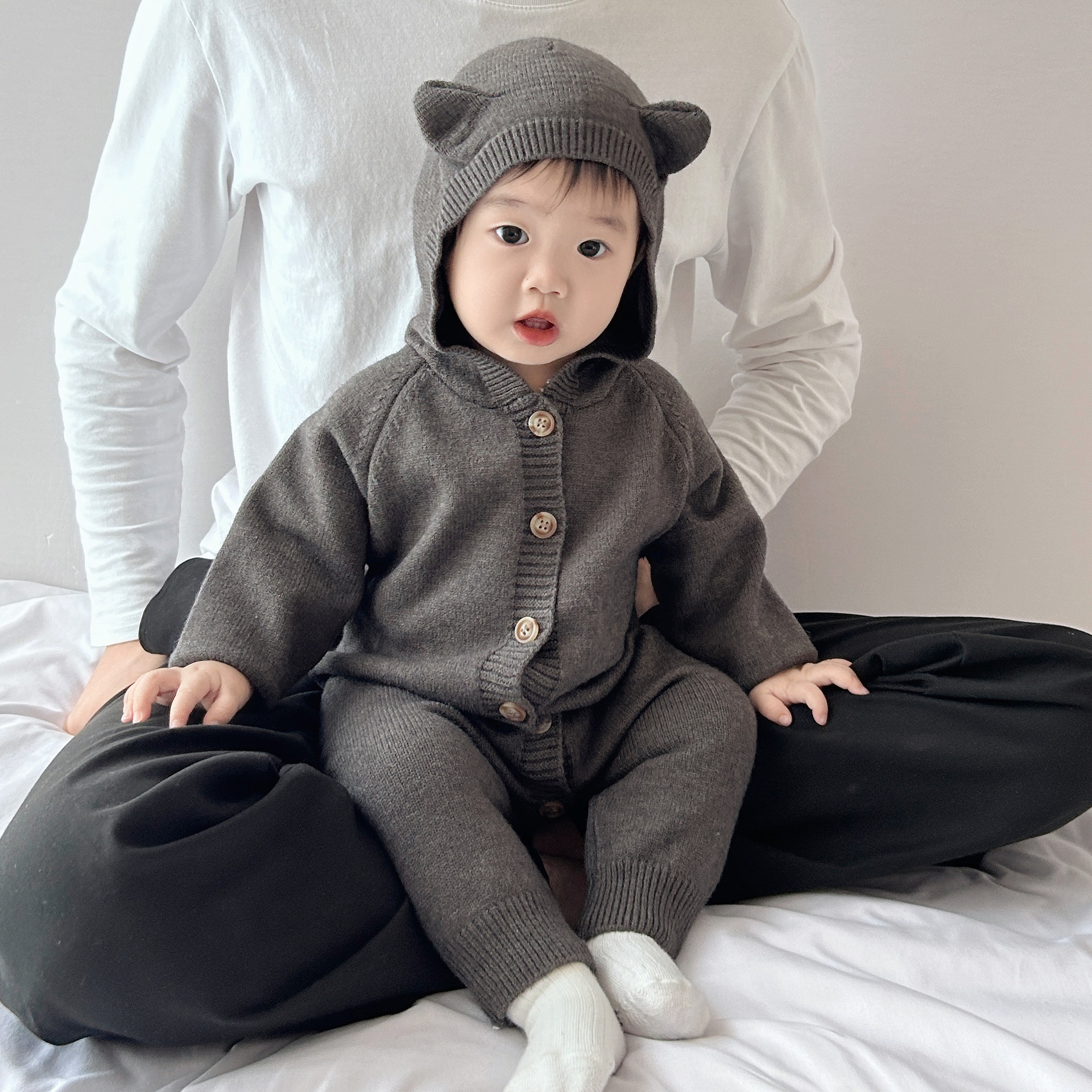 Baby spring overcoat adorable con gorra gorda ropa de bebé de primavera ropa masculina de estilo extranjero image 4