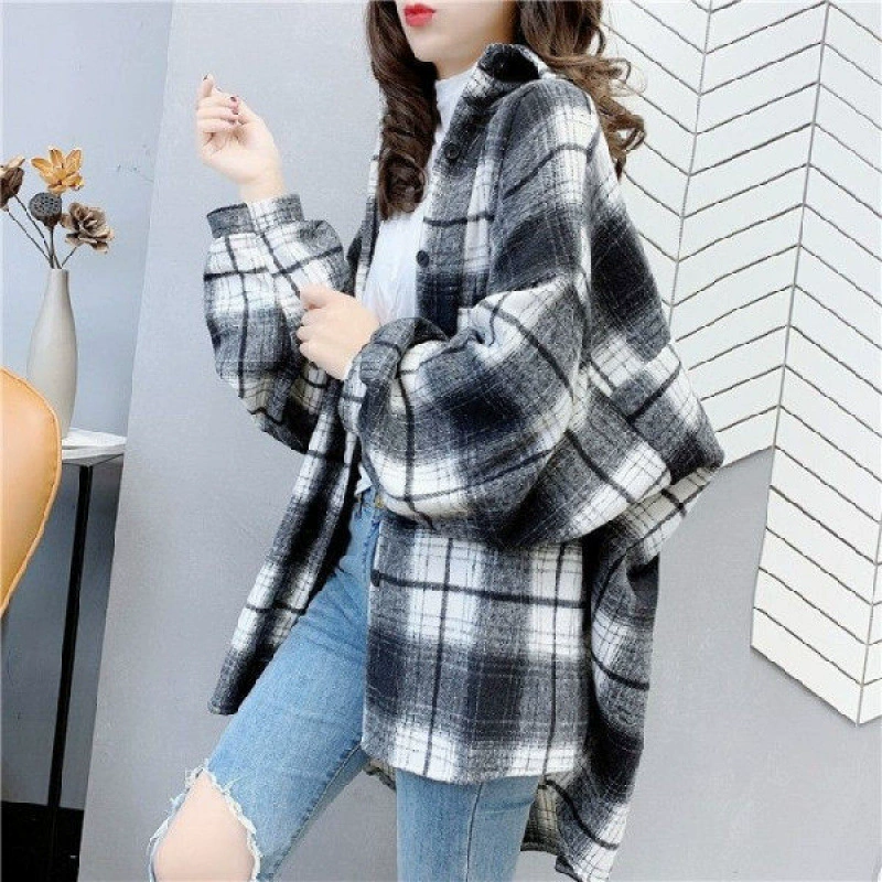 Ретро рубашка, теплая осенняя куртка, стиль Chanel, корейский стиль