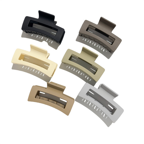 New simple oversized rubber paint grip clip 11cm hair volume large back head women's square frosted shark clip headwear