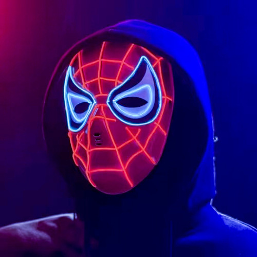 New Led hero glow Halloween Spider-Man America face captain cos flash Avengers hero face