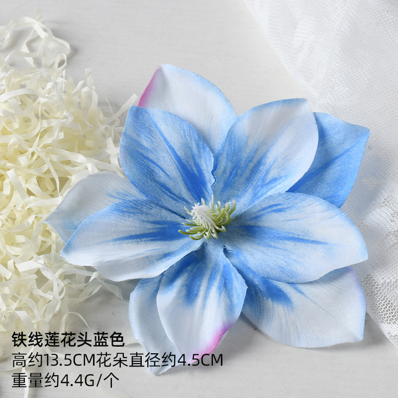 Simulación de flores azules DIY accesorios de cabeza de flores material de boda flor de flor flor flor de flor flor flor de pecho de flor de cabeza pared en el viento