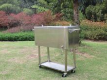 厂家供应不锈钢保温箱推车款金属保温箱 可定制 80QT保温箱