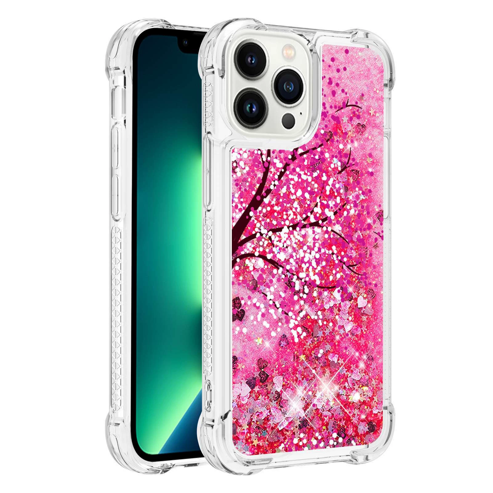 Картина на чехле для телефона (совместим с iPhone/Google/Xiaomi), блестящая жидкость, ударопрочные углы