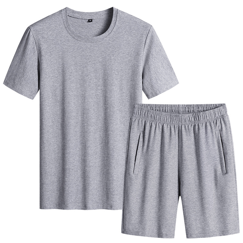 Trajes deportivos de algodón de verano para hombres delgados de mediana edad, trajes de verano para correr, trajes casuales, trajes deportivos sueltos para hombres