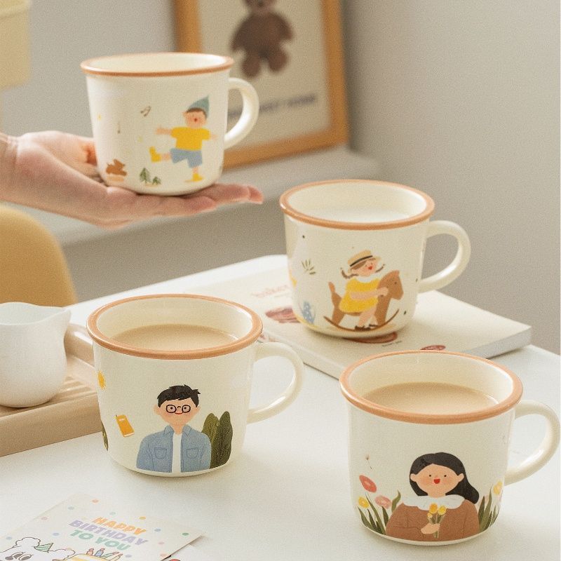 一家人亲子杯子套装可爱家用儿童喝水杯马克杯陶瓷情侣对杯早餐|undefined