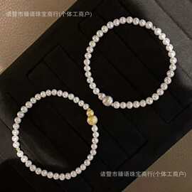 4-5mm天然淡水珍珠拉丝葫芦螺旋扣珍珠手链默认17cm简约大气
