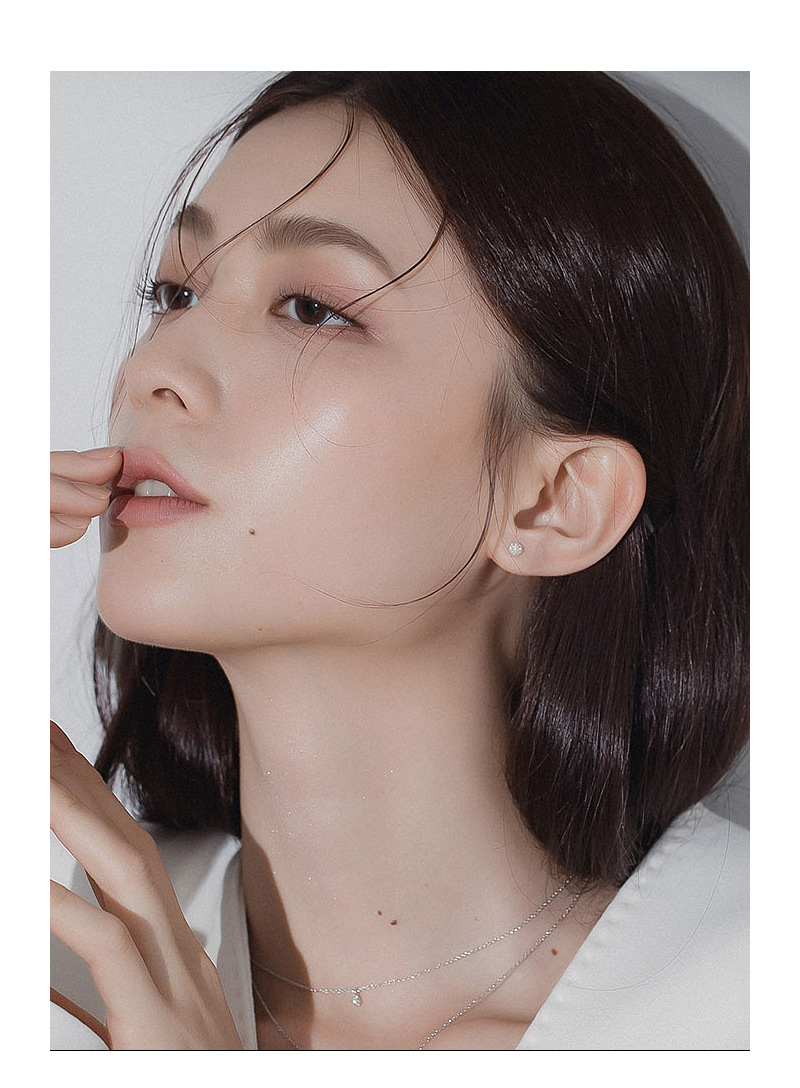 2g Weight S999 Sterling Silver Ear Needle Material Ear Studs Classification 1 Pair Quantity 1 Pair 925 Sterling Silver Solid Color Ear Studs