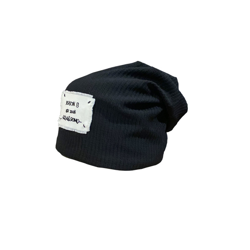 Cappello da confinamento da donna, sottile, autunno, nero, impilabile, grande, testa da donna, sottile, lavorato a maglia, foulard_voghion.com
