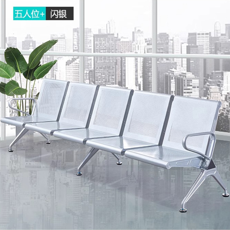 Silla de fila de cuatro personas Silla de aeropuerto Silla de espera de acero inoxidable Silla de descanso de fila pública Silla de tres personas image 10
