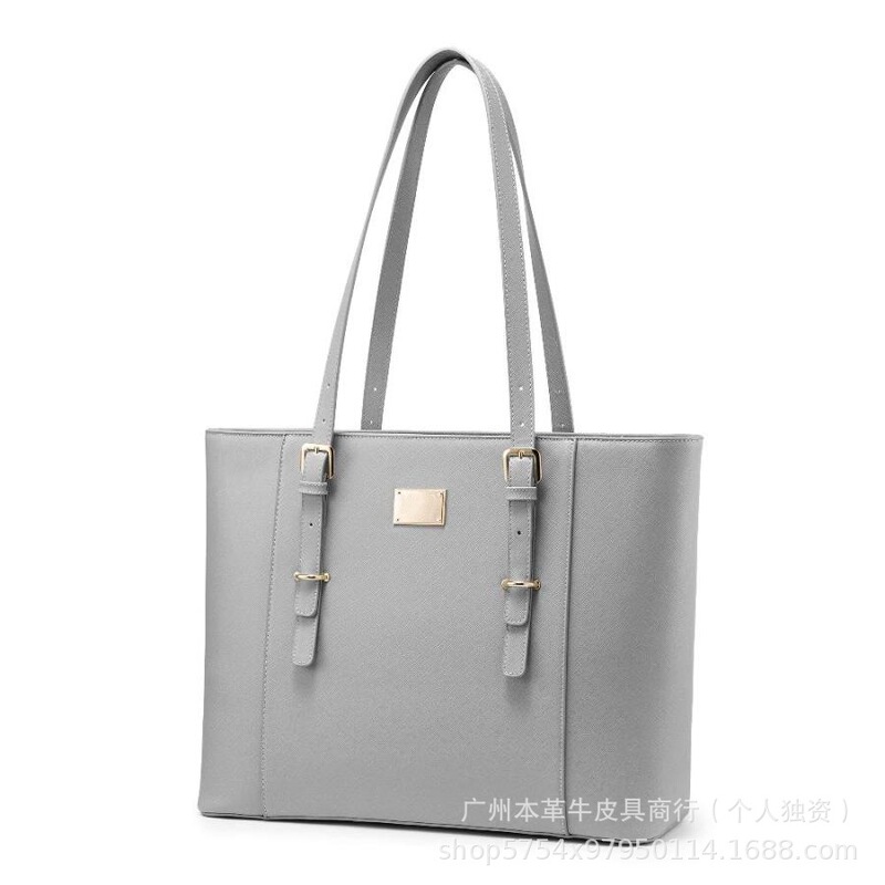 Japan's New Genuine Leather Women's Laptop Bag Cross-Border Fashion Versatile Portable Wear-Resistant Computer Cosmetics Bag