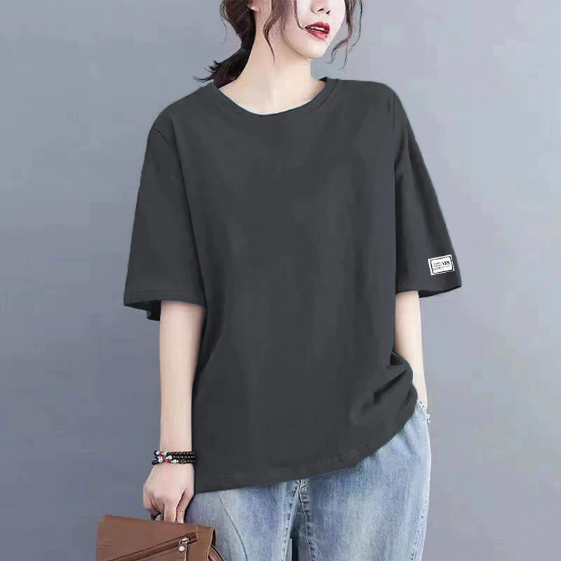 Одно- или двухсекционная весенне-летняя новая женская модная футболка с короткими рукавами и манжетами с этикеткой Dopamine Outfit для похудения.