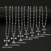 CH嘻哈夜店潮牌十字架项链手工链情人节礼物复古仿银饰朋克挂链