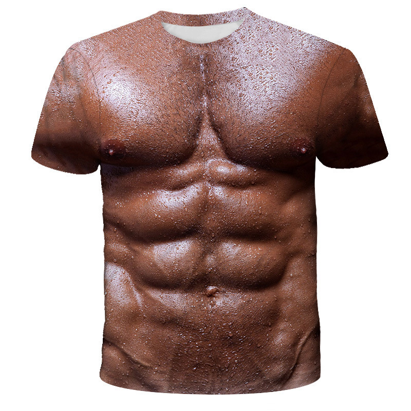Drop Shipping Unisex Spring and Summer New PrinTed 3d Muscle Fierce Men's Trendy Fashion T-shirT