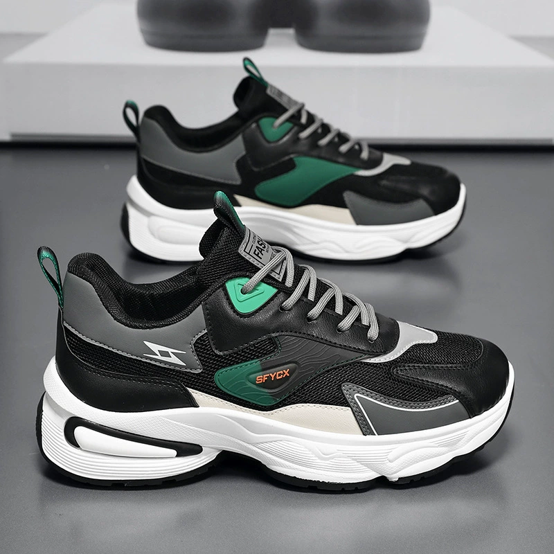 Летняя мужская обувь, новая спортивная обувь с дышащей сеткой, мужская модная универсальная повседневная обувь в корейском стиле на толстой подошве, модная обувь для папы