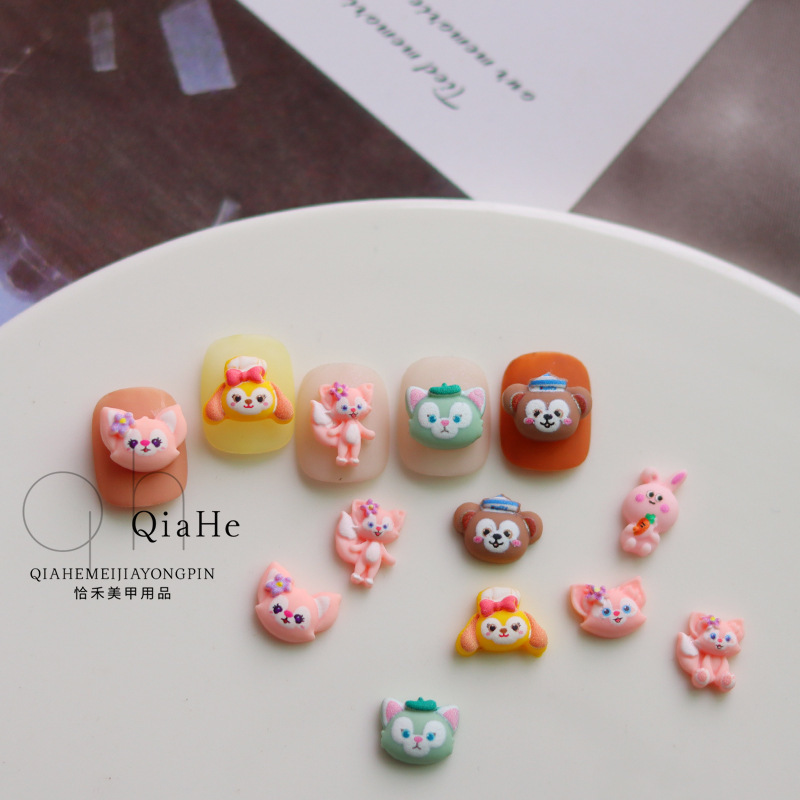 Internet Celebrant New Nail Art Jewelry Little Fox Lingna Belle Duffy Cartoon Stereo Resin DIY Nail Decoration