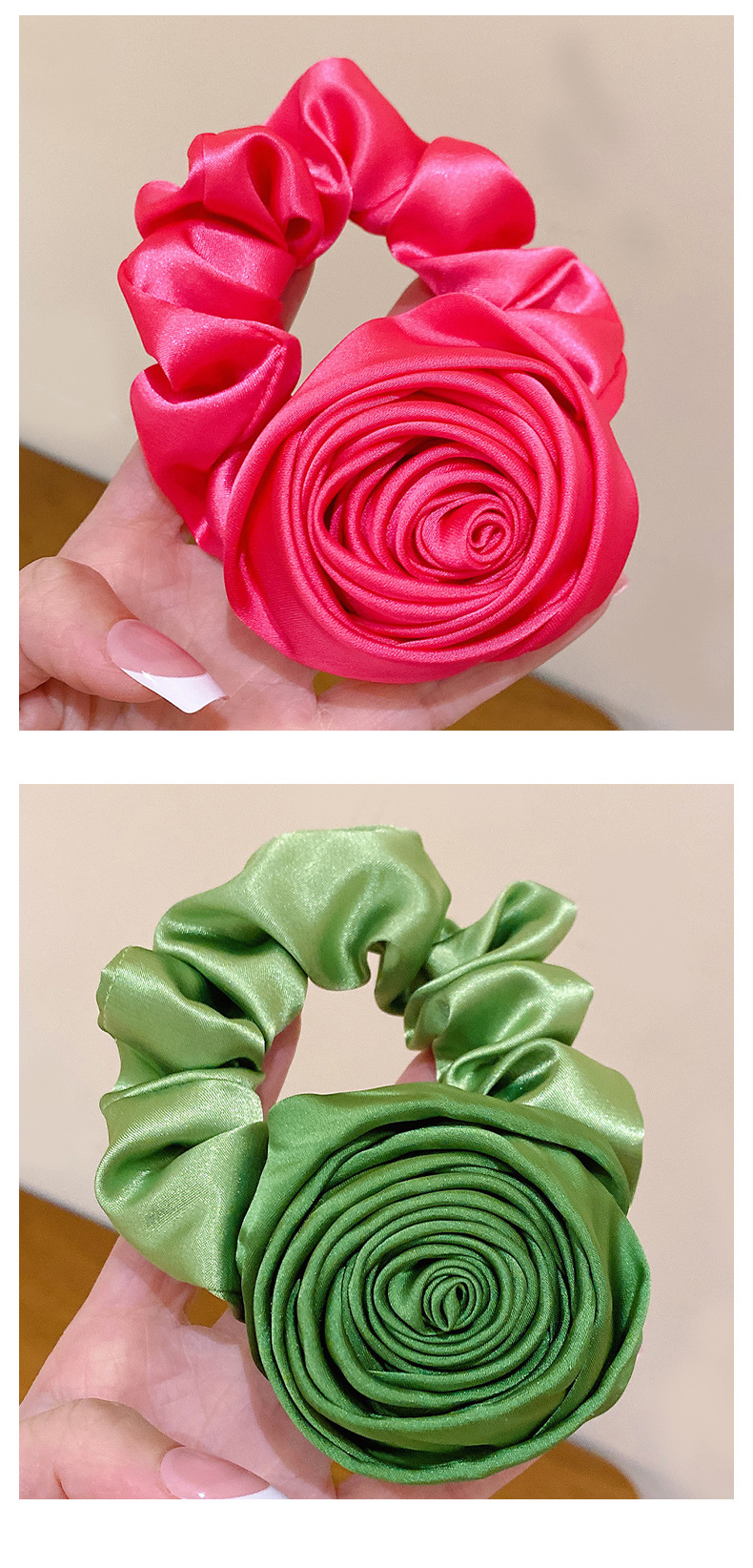 Retro Style Retro Women'S Rose Flower Horse Hair Tie