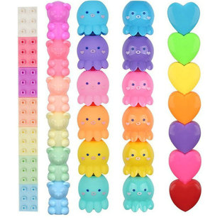 Multi-Yan pen Little Fat Bear Little Bear Tetris Squid Shape Love Building Blocks Macaron Color Highlighter