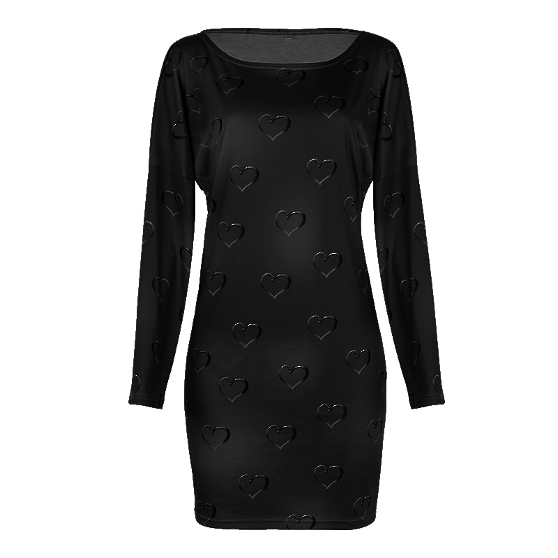 printing long-sleeved casual dress NSKX36797