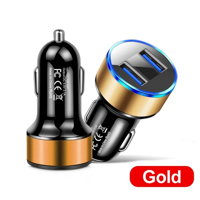 15W 2USB Display car charger Mobil şarj cihazları - 31a-digital-display-gold
