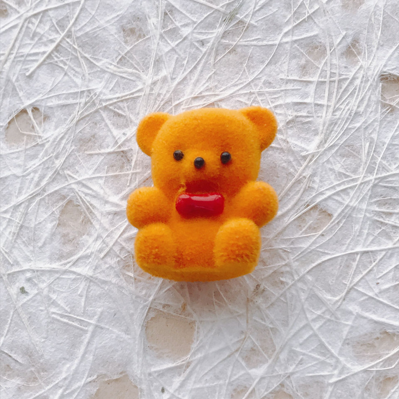 35g Weight Pendant Jewelry Making Type Charms Classification 10 PCS/Package Quantity Flocking Material Bear Pattern All Seasons Season Cute Style 10 PCS/Package Flocking Bear Pendant 6