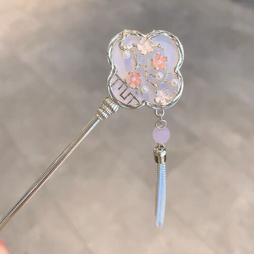 Simple modern new Chinese style plum blossom hairpin high-end updo hairpin tassel hairpin ancient style Hanfu cheongsam hairpin headdress