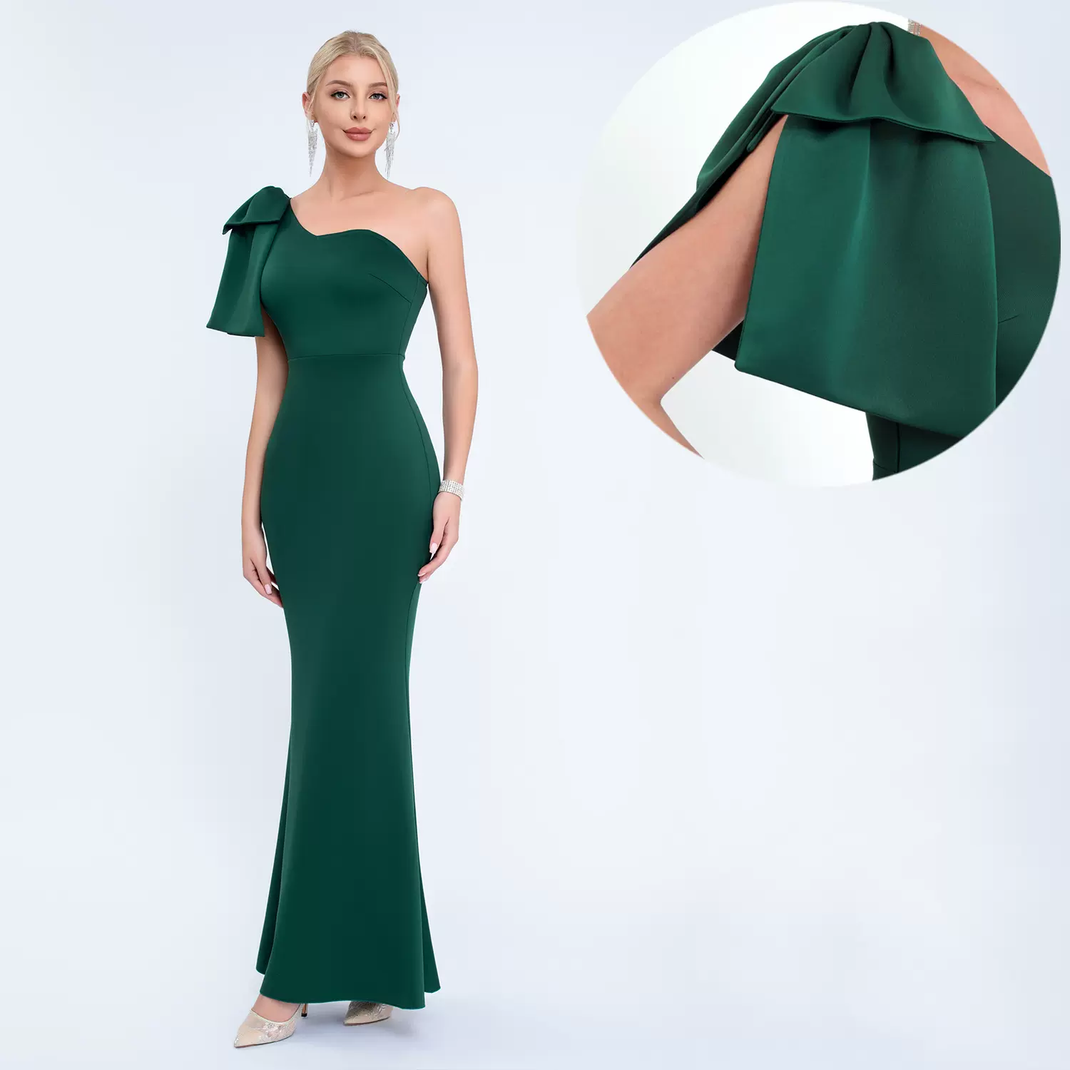 晚礼服女气质优雅高贵名媛风宴会单肩斜肩性感修身显瘦长款连衣裙