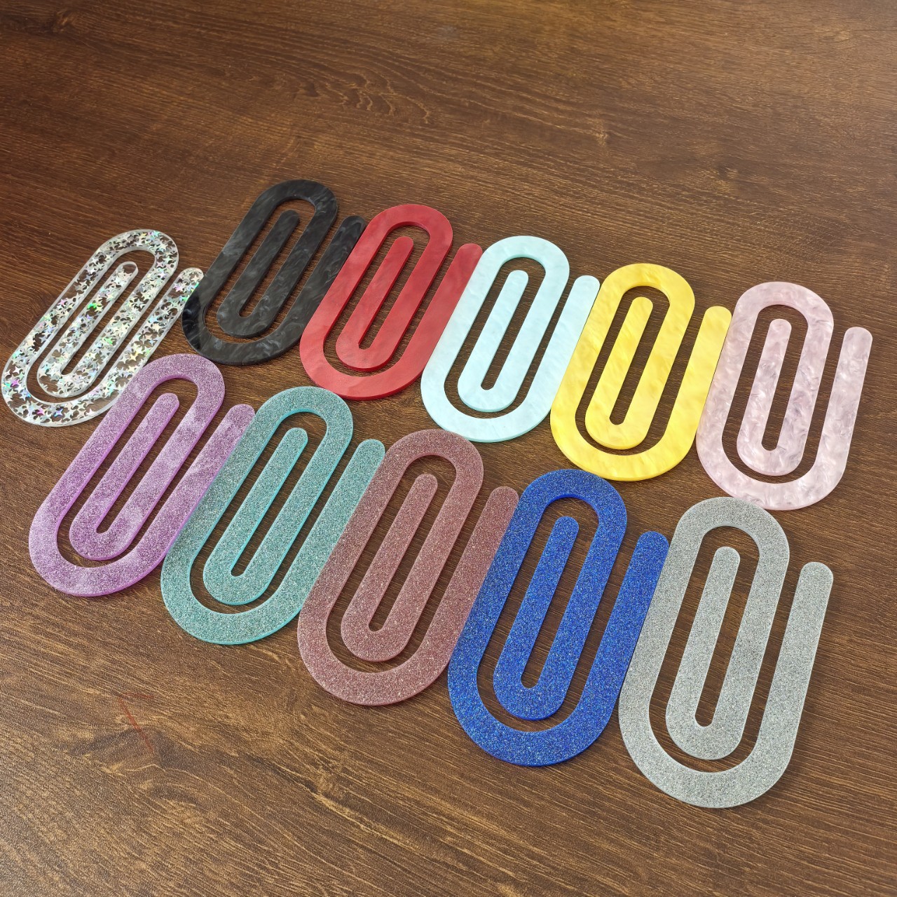 跨境波纹亚克力回形针 学生书本笔记文件卡夹PaperClip 封口夹