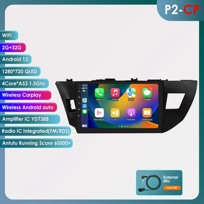 Overseas Android Navigation Is Suitable for 14-16 Toyota Corolla Corolla Car Navigation Gps4G Full Network Communication (DVD Navigation) - wifi-version-quad-core-2-32g-with-carplay-10inch-suitable-for-14-16-toyota-corolla-corolla