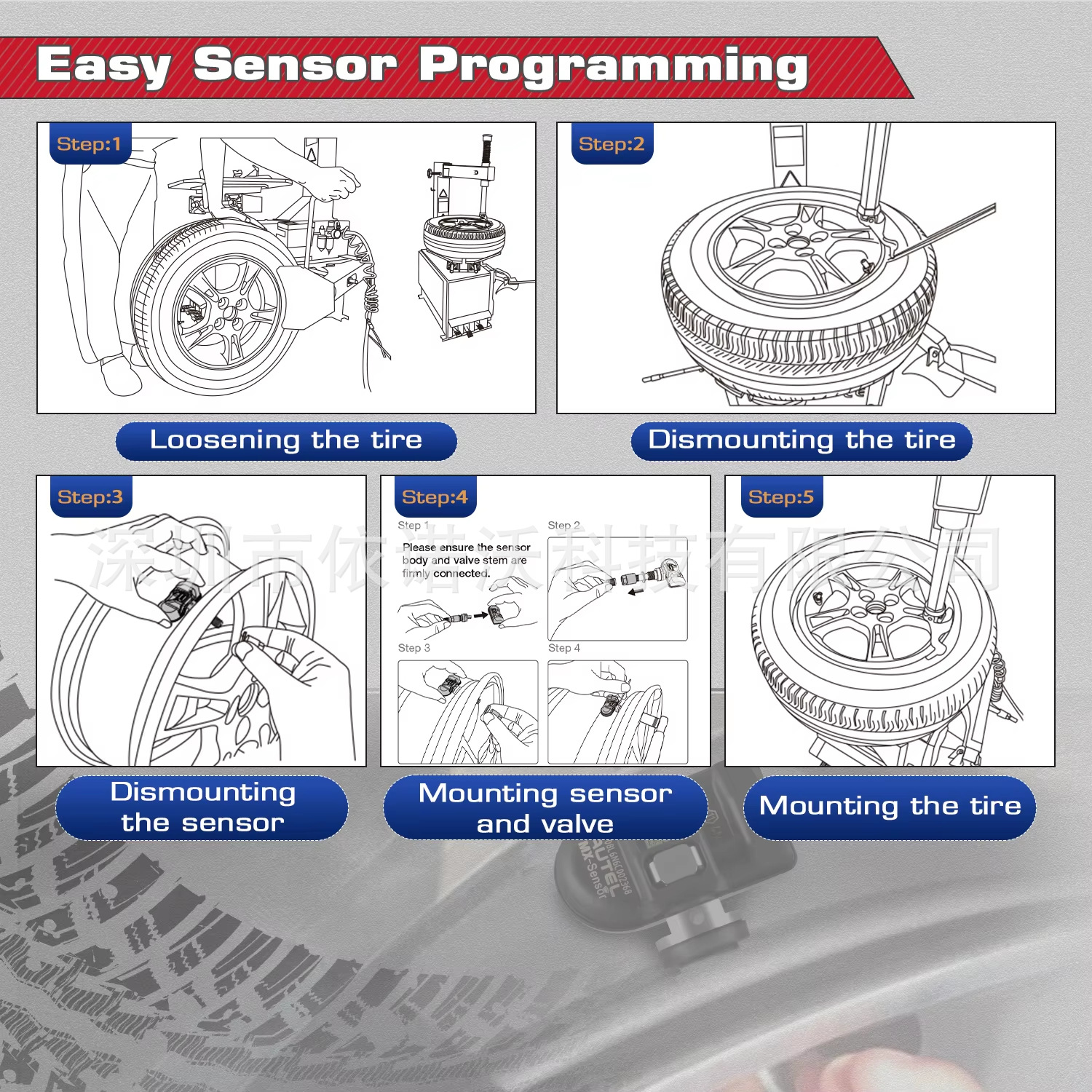 Autel MX-Sensor Tire Pressure Monitoring Sensor 315MHz+433MHz 2-in-1 Overseas Version