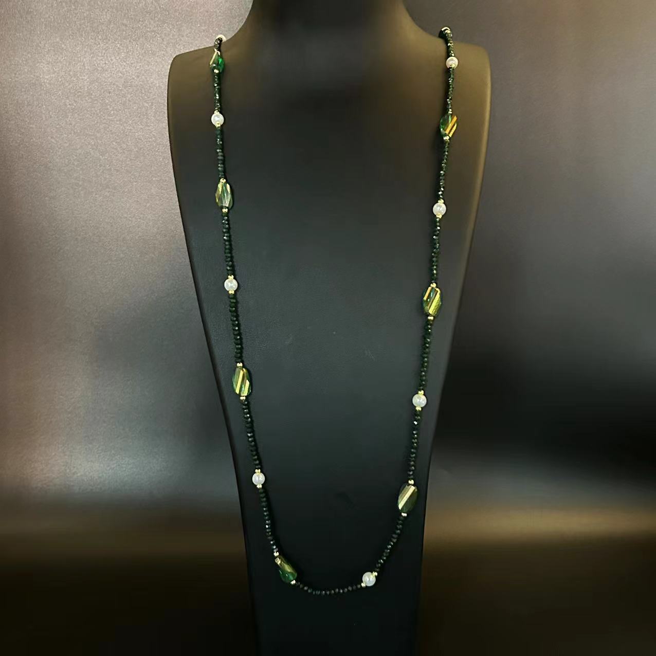 Vintage Facettierte Glasperlenkette Chinesischer Stil_voghion.com