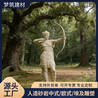 园林景亭战士人物雕像园林景观组合工程人造砂岩人物雕塑墙