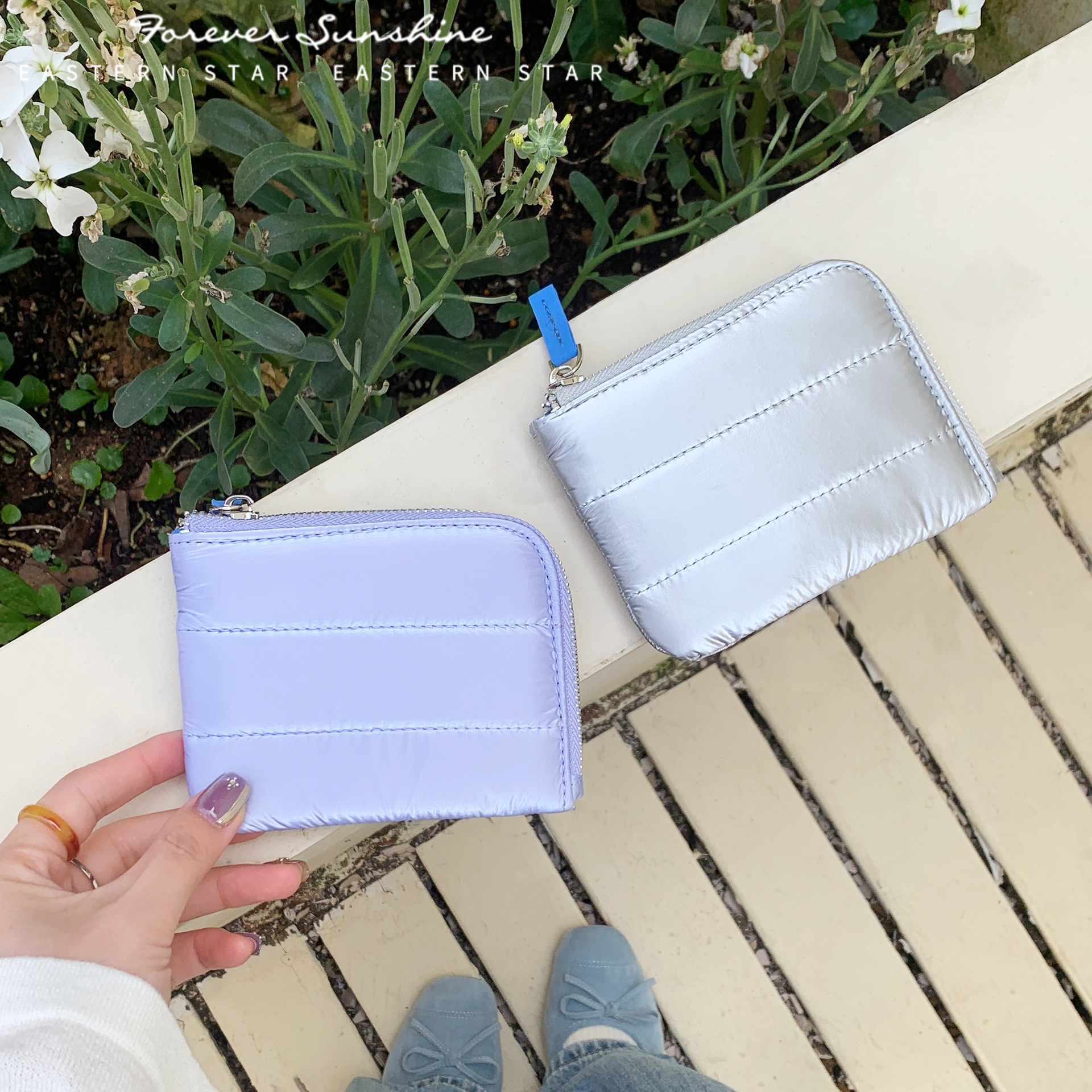 Korean Style~Cute Cotton-Filled Coin Purse Mini Storage Bag Mobile Phone Earphone Cable Bag Lipstick Bag Clutch Bag Women's Wallet