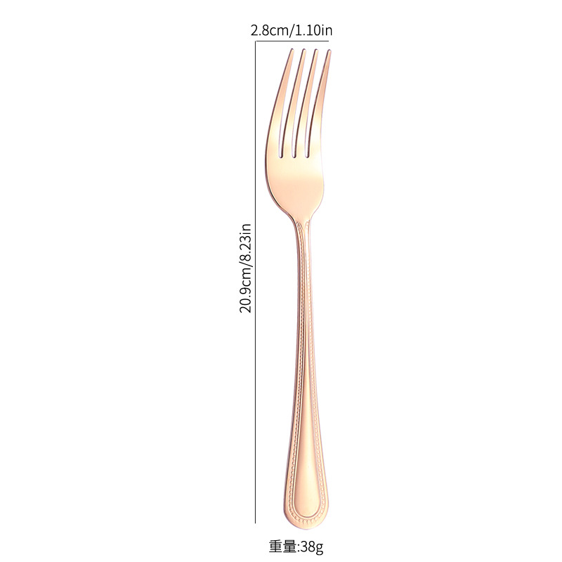 Amazon TikTok productos transfronterizos vajilla de acero inoxidable cuchillo, tenedor, cuchara, punto de grano cuatro piezas principales restaurante occidental puede establecer LOGO