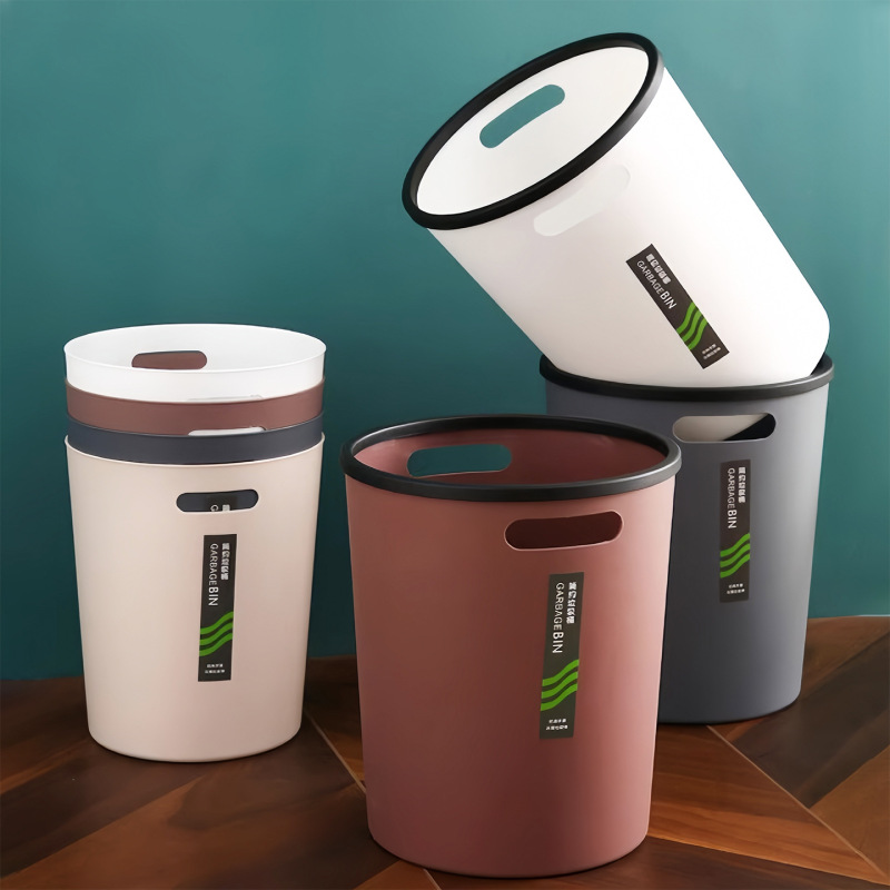 Household Thickened Trash Can with Pressure Ring, Kitchen and Bathroom Portable Large Trash Can, Multi-Functional Storage Basket Wholesale