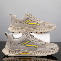 運動鞋男2024新款春季網面透氣輕便跑步鞋系帶軟底休閒鞋晉江