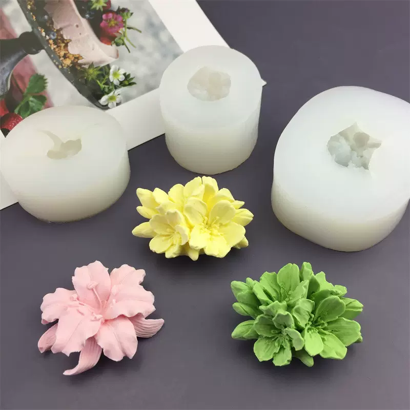 樱花花蕊花苞翻糖蛋糕烘焙硅胶模具DIY滴胶蜡烛模具车载石膏模具